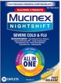 MUCINEX Nightshift Severe Cold  Flu  Fast Release Caplets